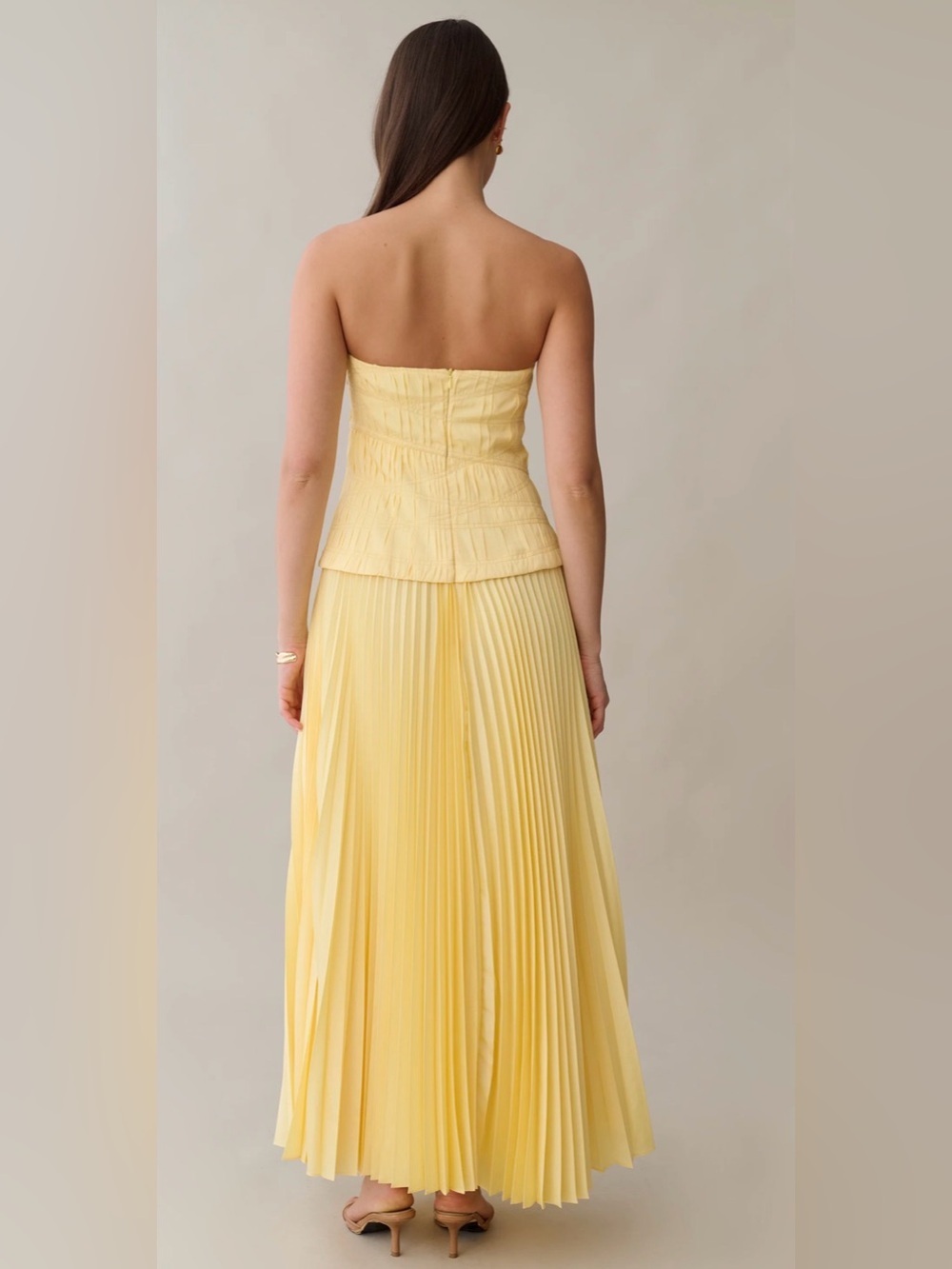 Few Moda o.p.t NWT Strapless Yellow Ada Dress - Picture 2 of 6